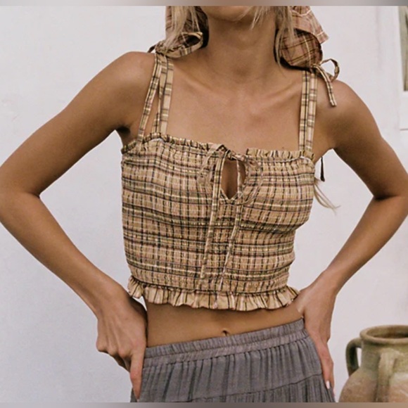 Ghanda Checkered Ruffle Tank Top!! - Picture 1 of 12